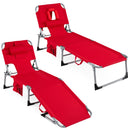 Adjustable Tanning Chaise Lounge Set of 2 with Face Hole