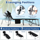 Adjustable Tanning Chaise Lounge Set of 2 with Face Hole