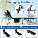Adjustable Tanning Chaise Lounge Set of 2 with Face Hole