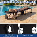 Adjustable Tanning Chaise Lounge Set of 2 with Face Hole