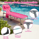 Adjustable Tanning Chaise Lounge Set of 2 with Face Hole
