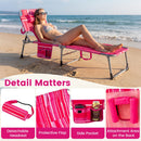 Adjustable Tanning Chaise Lounge Set of 2 with Face Hole