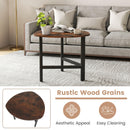 Set of 2 Triangle Coffee Table Oval with Metal Legs