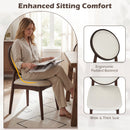 Set of 2 Upholstered Linen Fabric Kitchen Side Chairs with Padded Seat