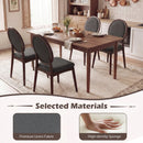 Set of 2 Upholstered Linen Fabric Kitchen Side Chairs with Padded Seat