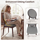 Set of 2 Upholstered Linen Fabric Kitchen Side Chairs with Padded Seat