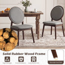 Set of 2 Upholstered Linen Fabric Kitchen Side Chairs with Padded Seat