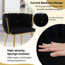 Set of 2 Upholstered Dining Chair w/ Curved Backrest and Metal Tubes