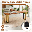 Acacia Wood Patio Bench Set of 2, 47.5" Outdoor Dining Bench