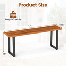 Acacia Wood Patio Bench Set of 2, 47.5" Outdoor Dining Bench