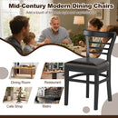 Set of 2 Wooden Dining Chair with Rubber Wood Legs for Restaurant