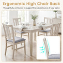 Set of 2 Wooden Upholstered Dining Chairs with High Curved Back