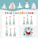 3/3.5/4 Feet Set of 3 Tower Shaped Christmas Trees with Removable Star Toppers
