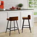 24" Industrial Bar Stool with Low Back - Set of 4