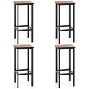 Set of 4 Bar Stool Set 26 Inch Bar Chair with Metal Legs and Footrest