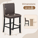 Bar Stools with Back Set of 4 - Brown Upholstered Counter Height
