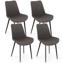 Set of 4 Dining Chair Upholstered with Metal Legs and Padded Backs