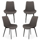 Set of 4 Dining Chair Upholstered with Metal Legs and Padded Backs
