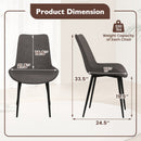 Set of 4 Dining Chair Upholstered with Metal Legs and Padded Backs