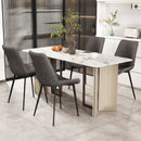 Set of 4 Dining Chair Upholstered with Metal Legs and Padded Backs