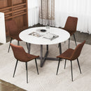 Set of 4 Dining Chair Upholstered with Metal Legs and Padded Backs