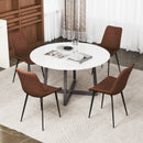 Set of 4 Dining Chair Upholstered with Metal Legs and Padded Backs