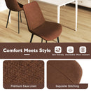 Set of 4 Dining Chair Upholstered with Metal Legs and Padded Backs