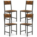 Set of 4 Dining Chairs with Metal Legs and Slanted Back
