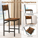 Set of 4 Dining Chairs with Metal Legs and Slanted Back