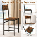 Set of 4 Dining Chairs with Metal Legs and Slanted Back