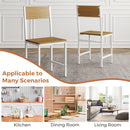 Set of 4 Dining Chairs with Metal Legs and Slanted Back