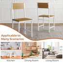 Set of 4 Dining Chairs with Metal Legs and Slanted Back