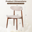 Upholstered Dining Chairs Set of 4 with Curved Backs