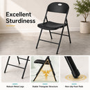 Foldable Plastic Dining Chairs Set of 4 with Ergonomic Backrest