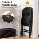 Foldable Plastic Dining Chairs Set of 4 with Ergonomic Backrest