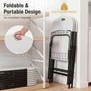Foldable Plastic Dining Chairs Set of 4 with Ergonomic Backrest