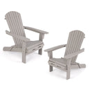 Folding Adirondack Chair Set of 2 with High Backrest and Wide Armrests