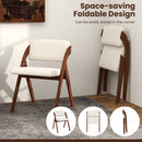 Set of 4 Folding Kitchen Dining Chairs with Rubber Wood Legs