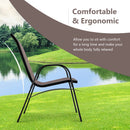 4 Pieces Stackable Patio Dining Chairs Set with Armrest