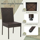Patio Rattan Dining Chairs Set of 4 with Cushions
