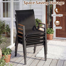 Stackable Patio Dining Chairs Set of 4 with High Backs
