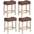 Set of 4 Upholstered Counter Height Bar Stool with Curved Saddle-Seat