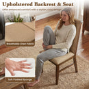 Set of 4 Upholstered Dining Chairs with Solid Rubber Wood Legs
