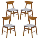 Upholstered Dining Chairs Set of 4 with Curved Backrest