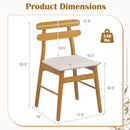 Upholstered Dining Chairs Set of 4 with Solid Wood Legs