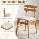 Upholstered Dining Chairs Set of 4 with Solid Wood Legs
