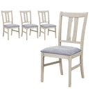 Set of 4 Wooden Upholstered Dining Chairs with High Curved Back