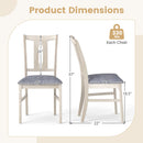 Set of 4 Wooden Upholstered Dining Chairs with High Curved Back