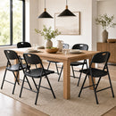 Foldable Plastic Dining Chairs Set of 6 with Ergonomic Backrest