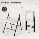Foldable Plastic Dining Chairs Set of 6 with Ergonomic Backrest